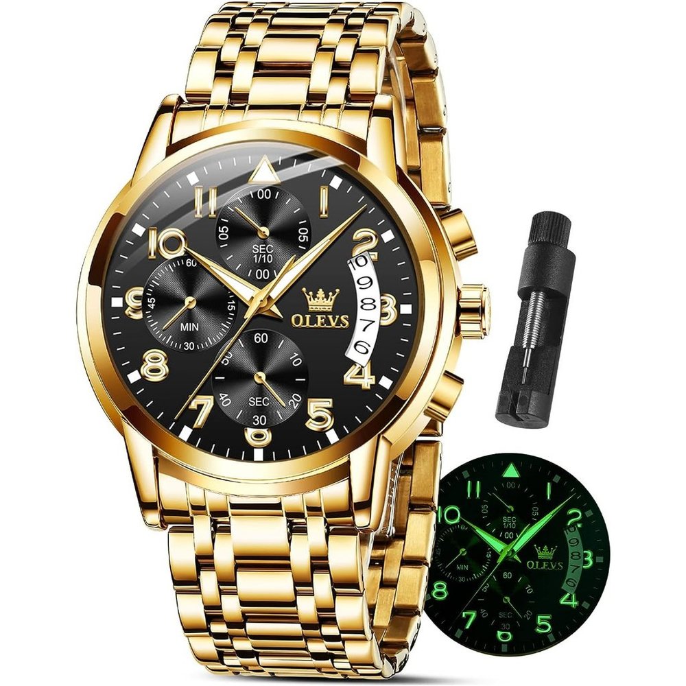 OLEVS Watches for Men with Date Luxury Big Face Waterproof Wristwatch